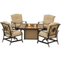 Traditions 5-Piece Outdoor Lounge Set with Tile-top Fire Pit